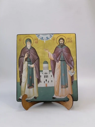 Преподобные Антоний и Феодосий, 25x28х3 см, арт Ик18839