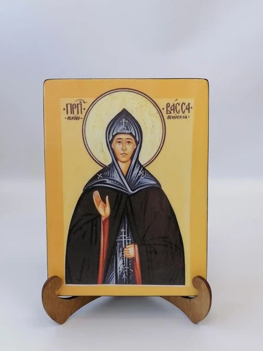 Преподобная Васса Псково-Печерская, 15x20x3 см, арт В5436
