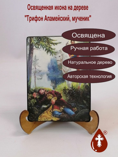 Трифон Апамейский, мученик, 12x16x1,8 см, арт Ид4257-2