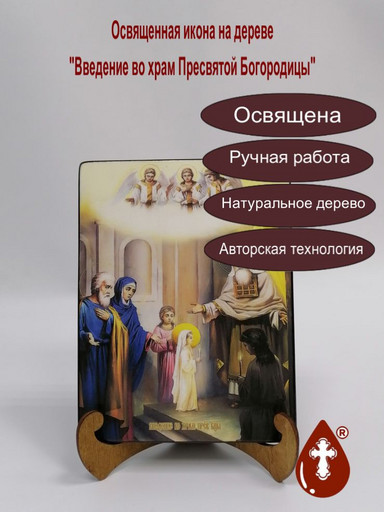 Введение во храм Пресвятой Богородицы, 15х20x1,8 см, арт И8703