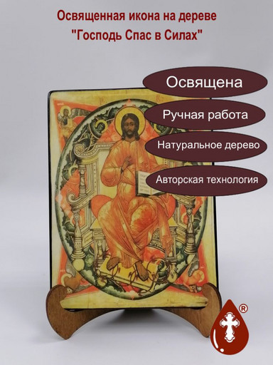 Господь Спас в Силах, 15x20x1,8 см, арт И154-3