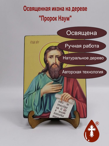 Святой Пророк Наум, 18x24x3 см, арт Ид3124-2