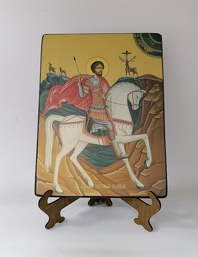 Евстафий Плакида, великомученик, 15x20x1,8 см, арт Ид3979