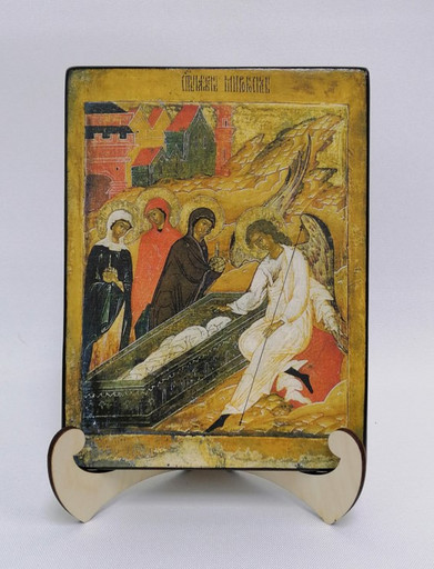 Явление Ангела женам-мироносицам (из Праздничного чина)(сер.XVII века), 15x20 см, арт Б0460