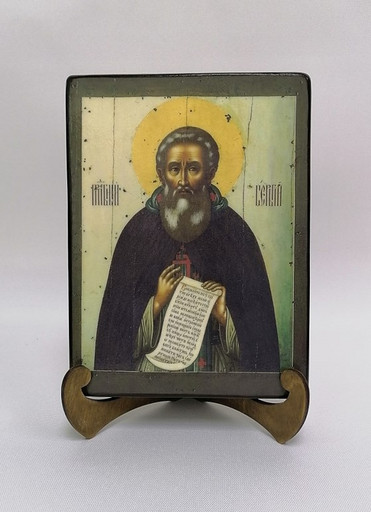 Преподобный Сергий Радонежский. XVII в. Симон Ушаков, 15x20x3 см, арт А1895-2