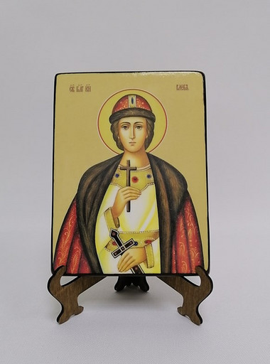 Святой Благоверный князь Глеб, 12x16х1,8 см, арт Ид3930-2