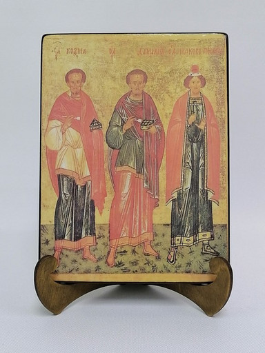 Святые Косьма, Дамиан, Иаков Персянин, 15x20x1,8 см, арт А6814