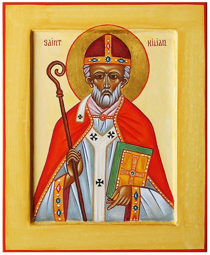 Святой Мученик Килиан, епископ Вюрцбургский, 17x21x3 см, И6816