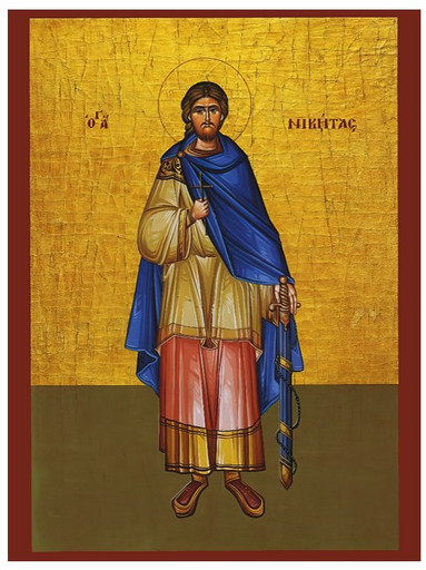 Великомученик Никита Готфский, Константинопольский, 21x28x3 см, арт Иг020
