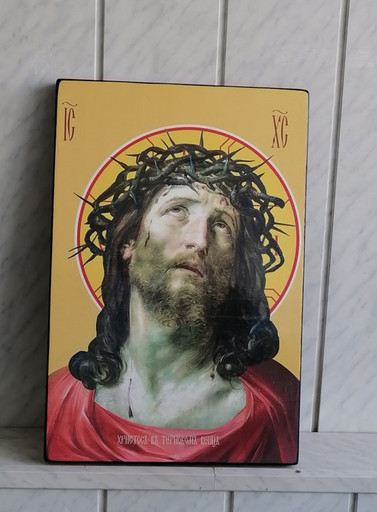 Господь в терновом венце, 40x60х4 см, арт Ид18384-2