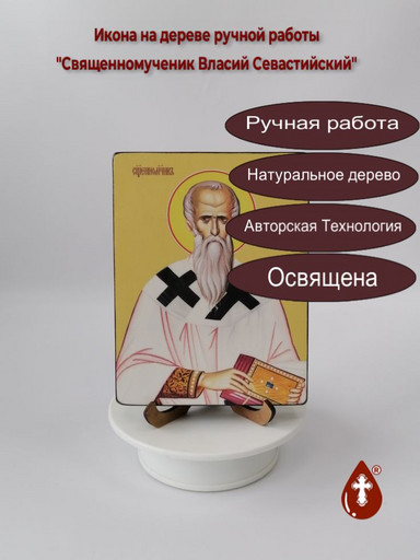 Священномученик Власий Севастийский, 12x16x1,8 см, арт Ид25356