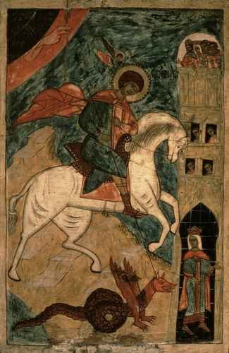 Святой Георгий и дракон, 15 век, 15x20 см, арт А1500
