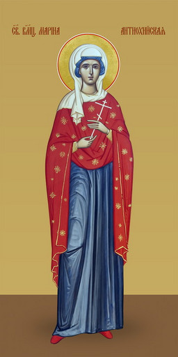 Марина (Маргарита) Антиохийская, святая, 25х52 см, арт И7326