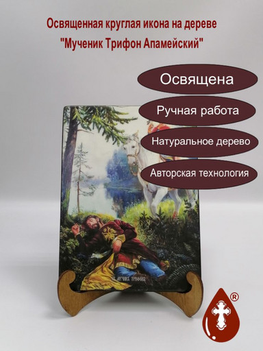 Трифон Апамейский, мученик, 15x20x3 см, арт Ид4257-3