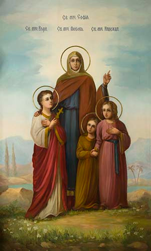 Вера, Надежда, Любовь и мать их София, мцц., 25x28 см, арт Ик20513