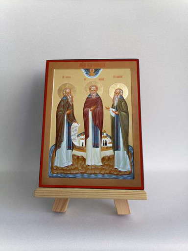 Зосима, Герман, Савватий соловецкие, 15x20 см, арт Б0324