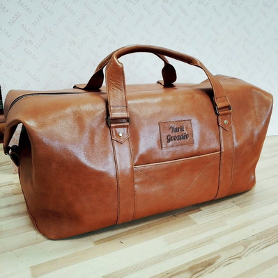 Кожаная спортивная сумка