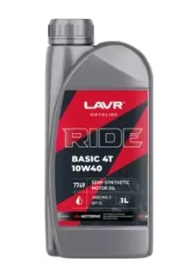 Масло Lavr 10W-40 MOTO Ride Basic 4T SL 1л Масло Lavr 10W-40 MOTO Ride Basic 4T SL 1л