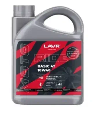 Масло Lavr 10/40 MOTO Ride Basic 4T SL 4л