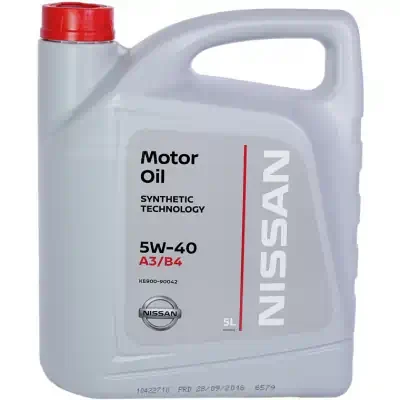 Масло моторное Nissan 5W-40 Motor Oil моторное синтетическое 5л
