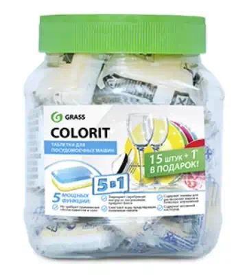 Таблетки для посудомоечной машины Grass Colorit 5 в1 16 шт. по 20 г