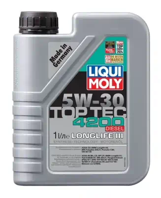 Масло моторное LiquiMoly 5W-30 Top Tec 4200 Diesel синтетическое CF/C3 1л
