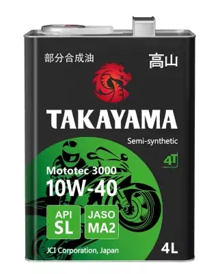 Масло Takayama 10W-40 Mototec 3000 4T API SL Jaso MA-2 металл полусинтетическое 4л