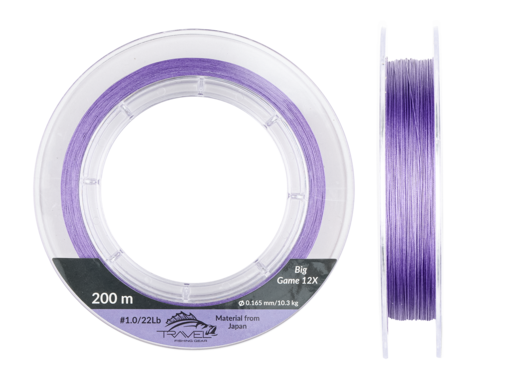 Плетёный шнур Travel BIG GAME 12X PE #1.5/31LB 0.205mm/14.1kg 200m Violet