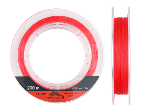 Плетёный шнур Travel JIG SENSORY 9X PE #1.2/22LB 0.181mm/10kg 200m Red