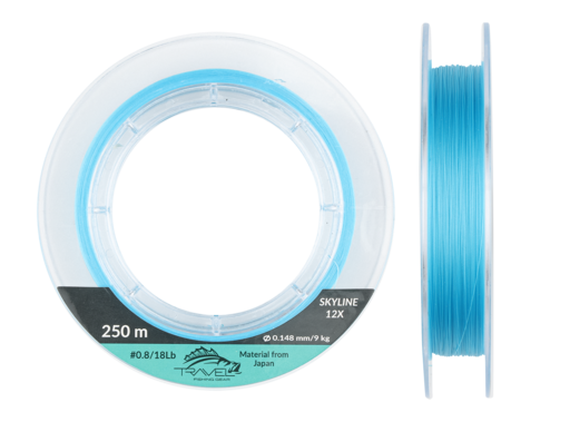 Плетёный шнур Travel SKYLINE 12X PE #1.0/22LB 0.165mm/10.3kg 250m Menthol