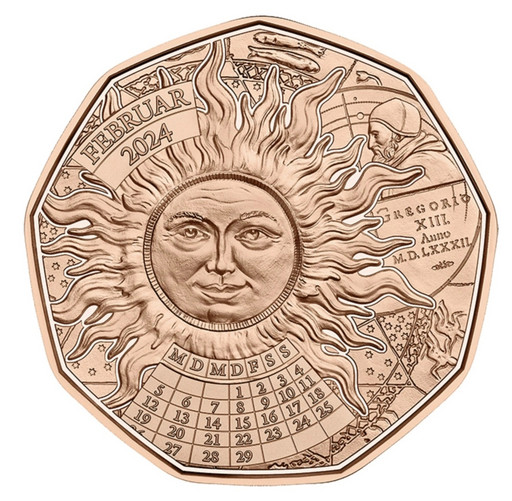 5 евро Австрия 2024 «Солнце»