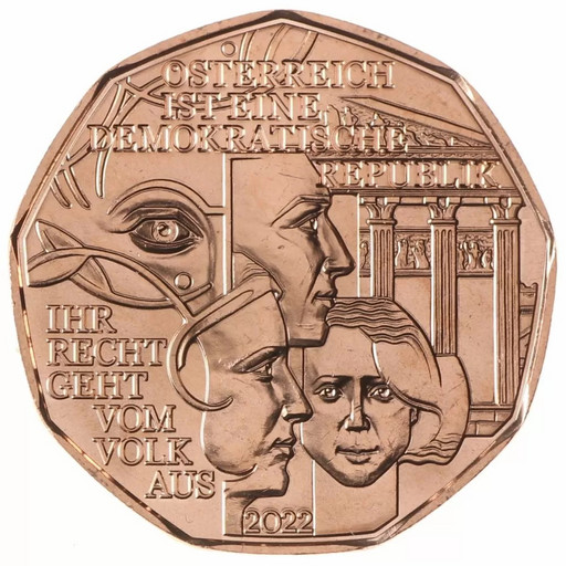 5 евро Австрия 2022 «Демократия»