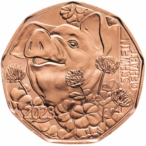 5 евро Австрия 2023 «Счастливый народный поросенок»