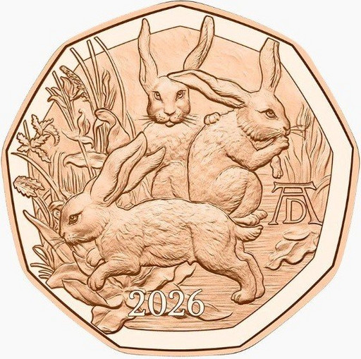 5 евро Австрия 2026 «Три зайца Дюрера»