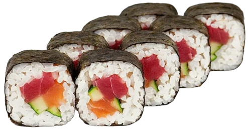 Футомаки с тунцом и лососем