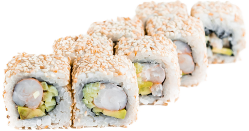 Калифорния с креветкой в кунжуте