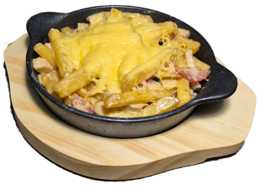 Сковородка Картофель фри с курицей, беконом и сыром