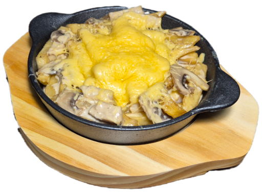 Сковородка Картофель фри с курицей, грибами и сыром
