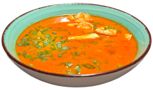 Суп Том ям с курицей и креветкой