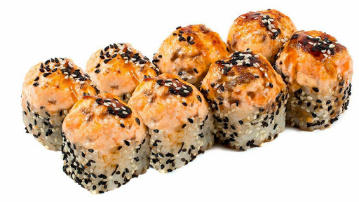 Запечённая Калифорния с креветкой в кунжуте