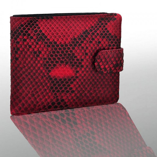 Красный кошелек из кожи питона