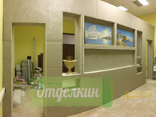 Перегородка и зонирование из гипсокартона